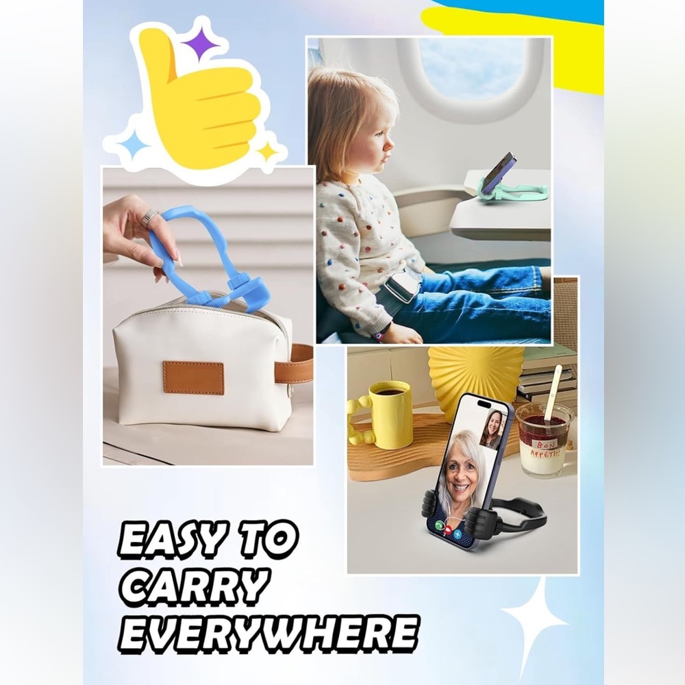Thumbs Up Phone Stand 3 Pack | Cute Adjustable Holder NEW - Picture 7 of 8